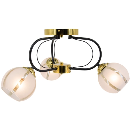 Plafon metalowy czarno-złoty 3-punktowy 8966/3 z serii RUBY - Lampy Elem